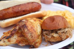 Southern BBQ Pulled Pork and Hot Dog at Backyard Wedding