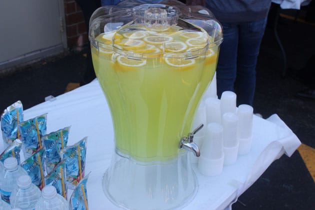 Lemonade dispenser at a company party