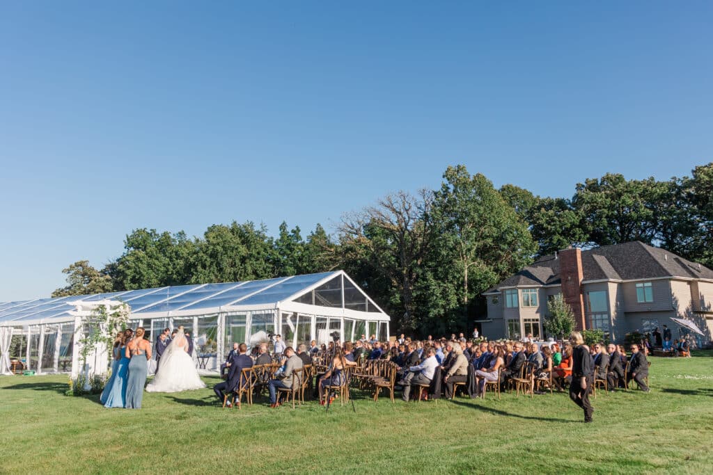 tented wedding in backyard