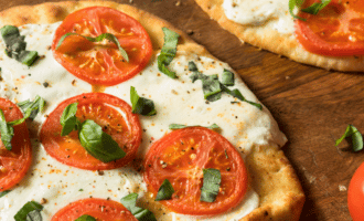 Grilled Caprese Flatbread with Basil