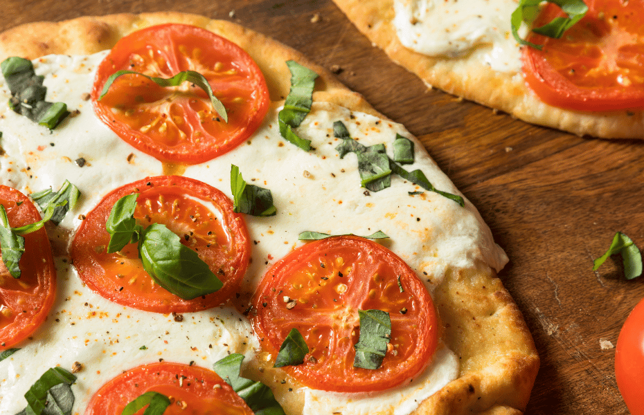 Grilled Caprese Flatbread with Basil