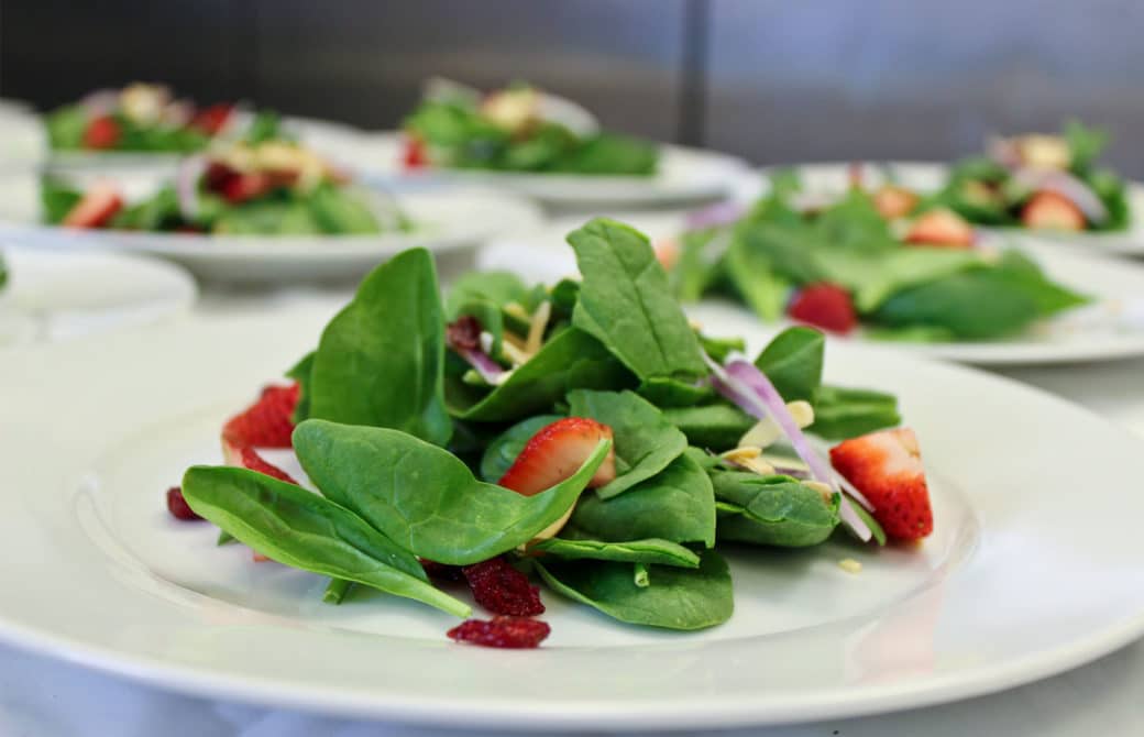 Spinach salad catering small plates