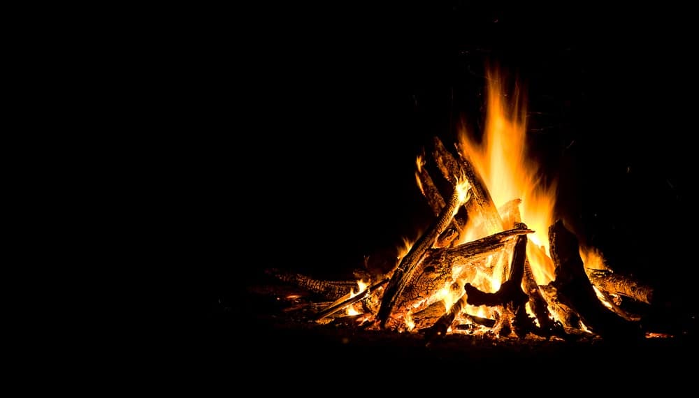 Bonfire with a black background