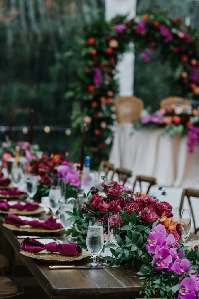 Table decor with floral